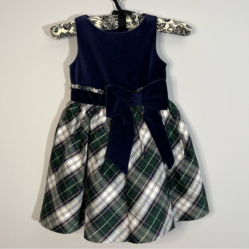 Janie and Jack Dress Ornate Opera Tartan Plaid • 3T